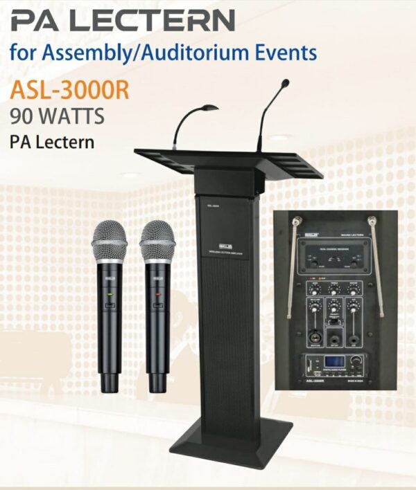 Ahuja ASL-3000R PA Lectern System with Inbuilt Speaker and Cordless Mic